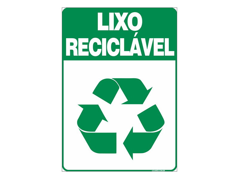 Placa lixo reciclável