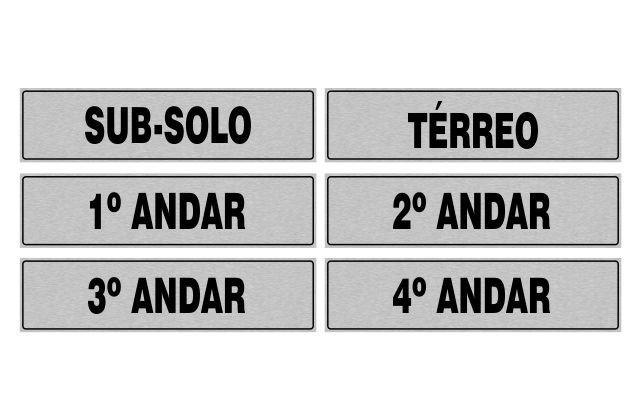 Placa identificação de andares