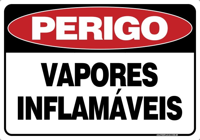 Placa vapores inflamáveis