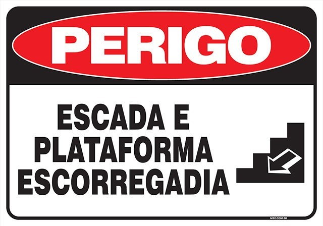PLACA ESCADA E PLATAFORMA ESCORREGADIA