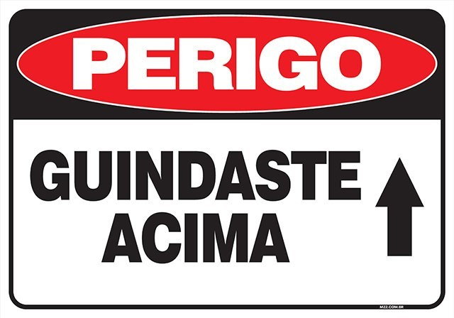 PLACA GUINDASTE ACIMA