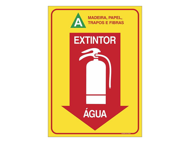 PLACA EXTINTOR DE ÁGUA CLASSE A