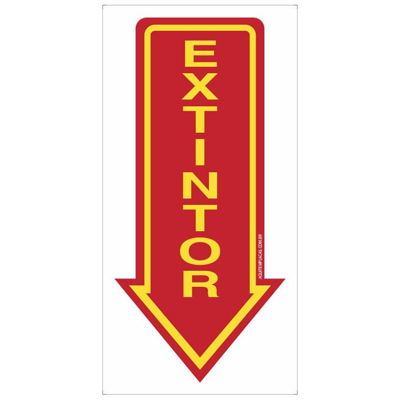 PLACA EXTINTOR DE INCENDIO ABAIXO