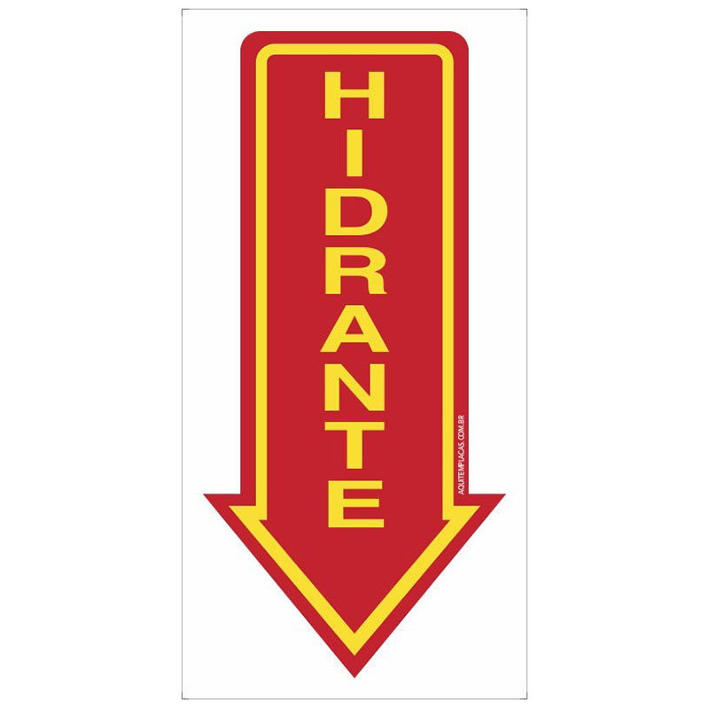 PLACA INDICATIVA DE HIDRANTE ABAIXO