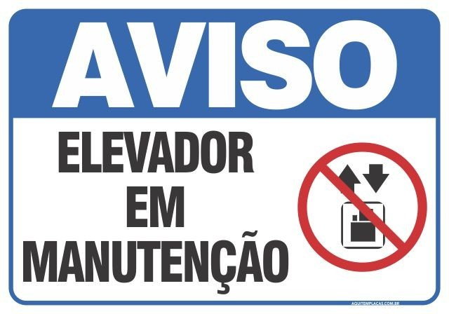 Placa elevador em manutenção