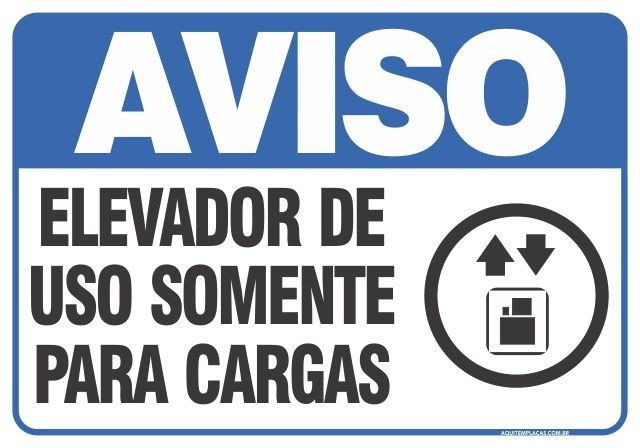 Placa elevador de uso somente para cargas