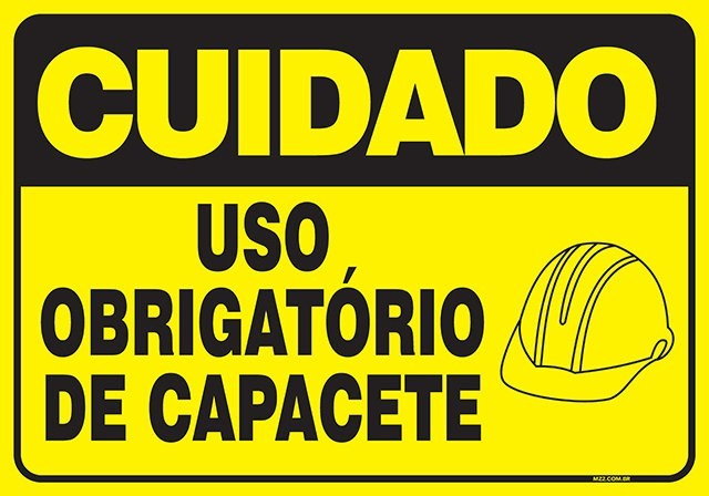 PLACA USO OBRIGATÓRIO DE CAPACETE