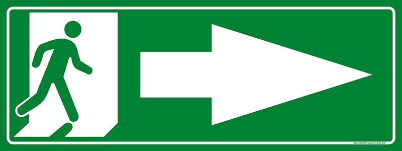 PLACA SAÍDA PARA DIREITA