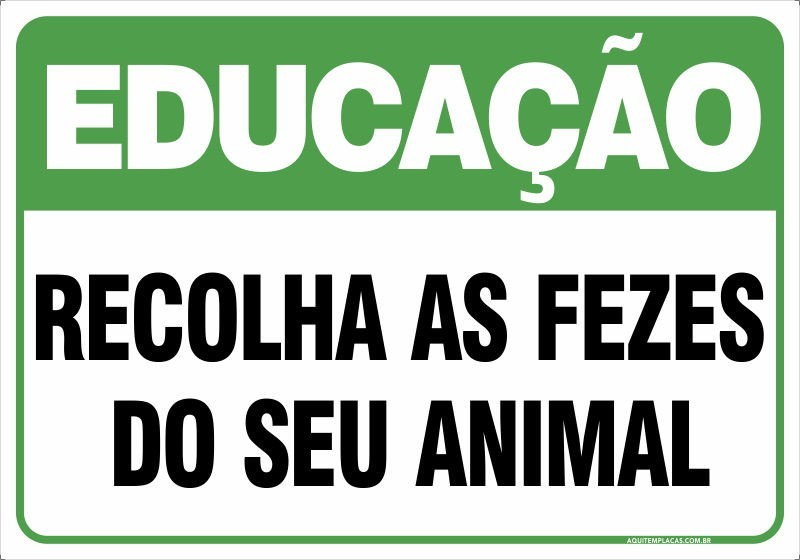 Placa recolha as fezes do seu animal