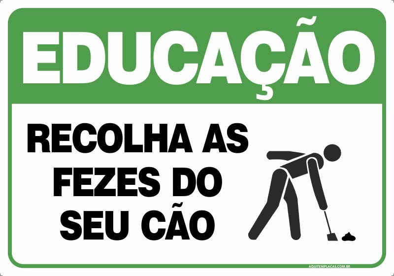 Placa recolha as fezes do seu cão