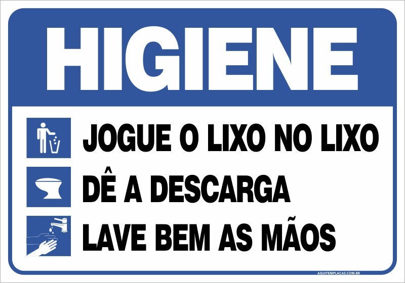 Placa de higiene para banheiro