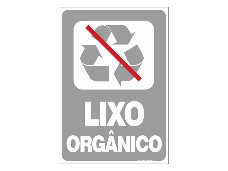 Placa coleta seletiva lixo orgânico