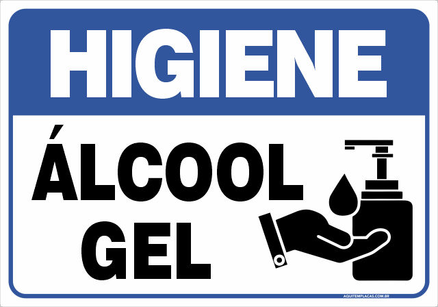 Placa álcool gel