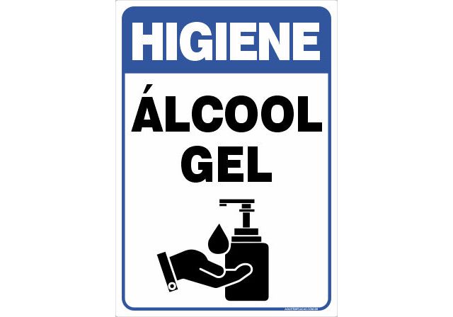Placa álcool gel (vertical)