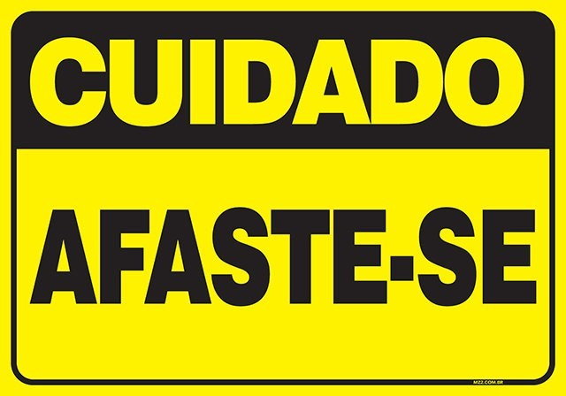 Placa afaste-se