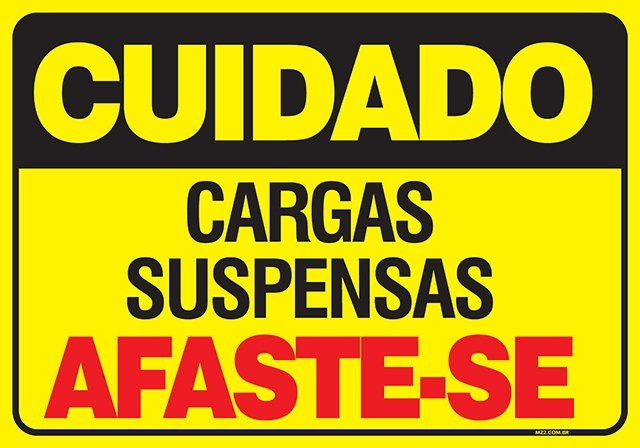 PLACA CARGAS SUSPENSAS AFASTE-SE
