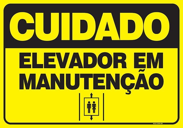 Placa elevador em manutenção