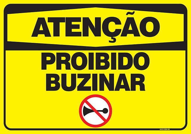 PLACA PROIBIDO BUZINAR