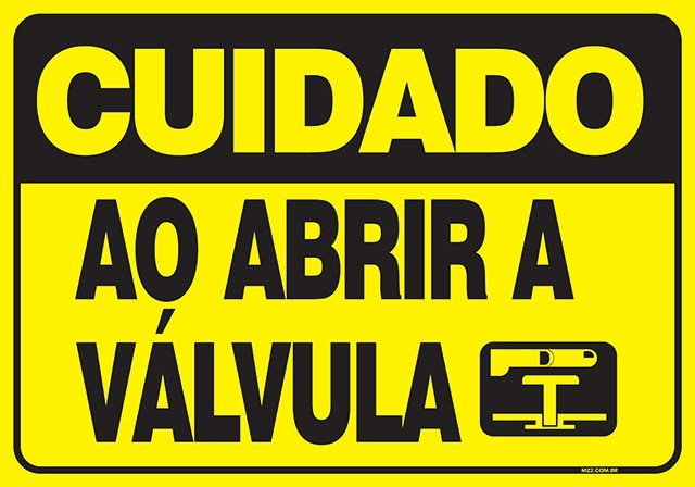 Placa ao abrir a válvula