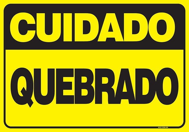 Placa quebrado