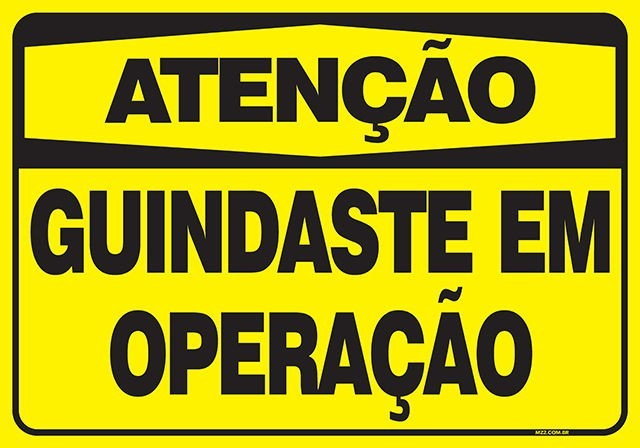 Placa guindaste em operação