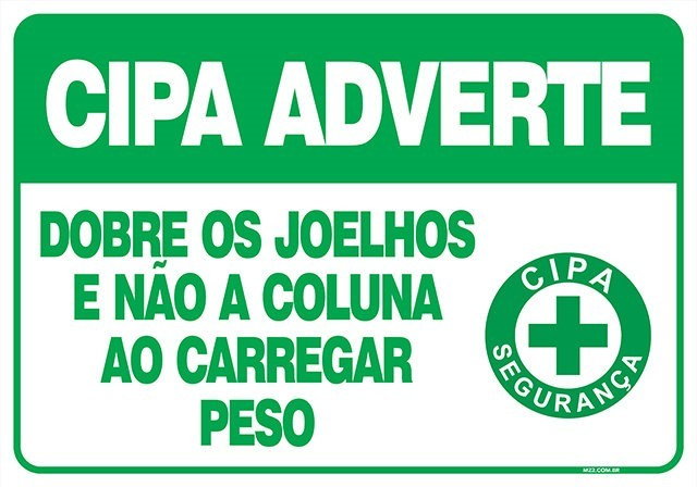 PLACA DOBRE OS JOELHOS E NÃO A COLUNA AO CARREGAR PESO
