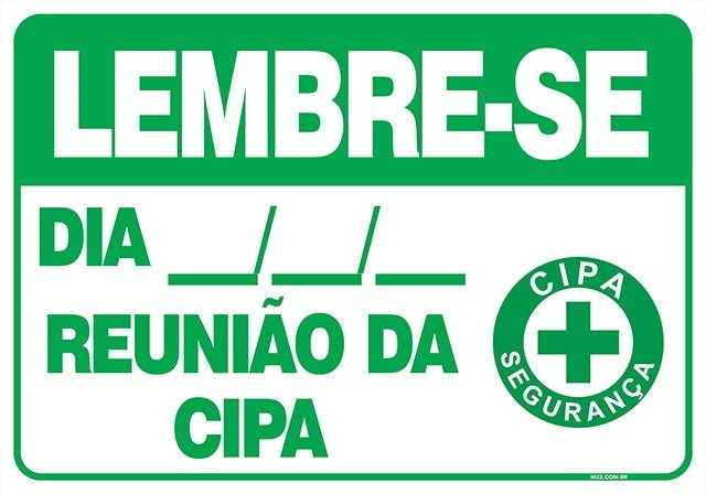 PLACA DIA ... REUNIÃO DA CIPA