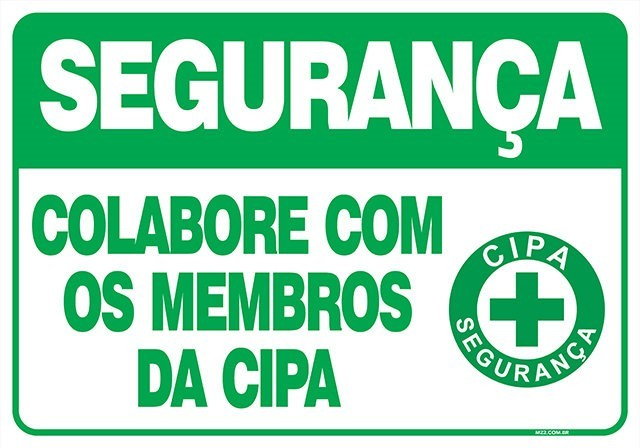 PLACA COLABORE COM OS MEMBROS DA CIPA