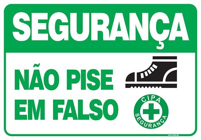 Placa não pise em falso