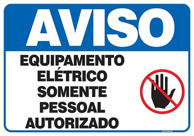 PLACA EQUIPAMENTO ELÉTRICO SOMENTE PESSOAL AUTORIZADO