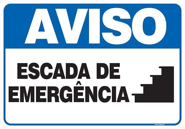 Placa escada de emergência