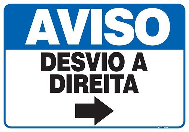 PLACA DESVIO A DIREITA